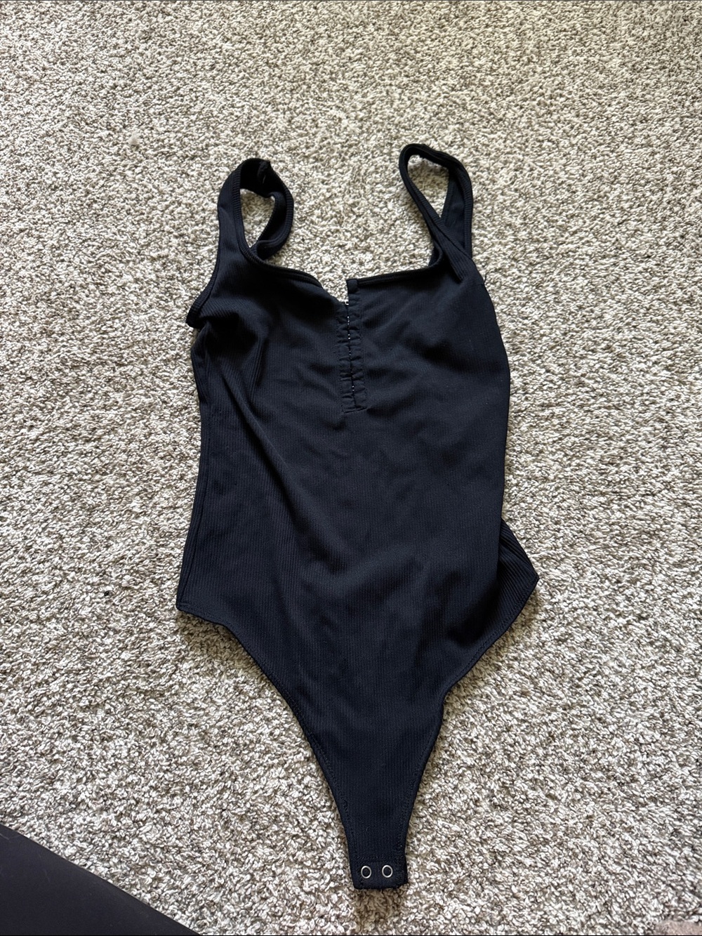 Abercrombie & Fitch Black Ribbed Tank Bodysuit